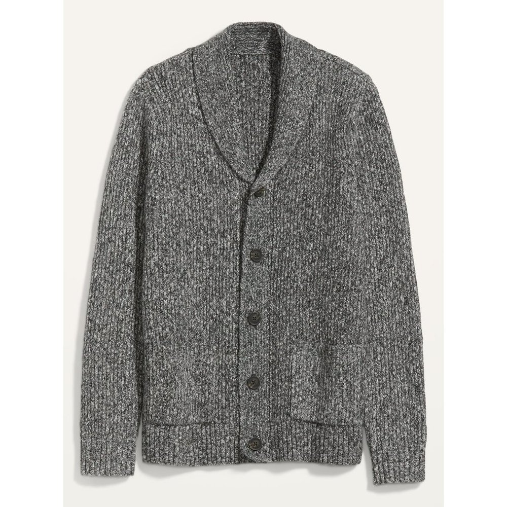 Old Navy Textured Shawl Collar Cardigan Sweater Gray Men's Sz M + Free Gift